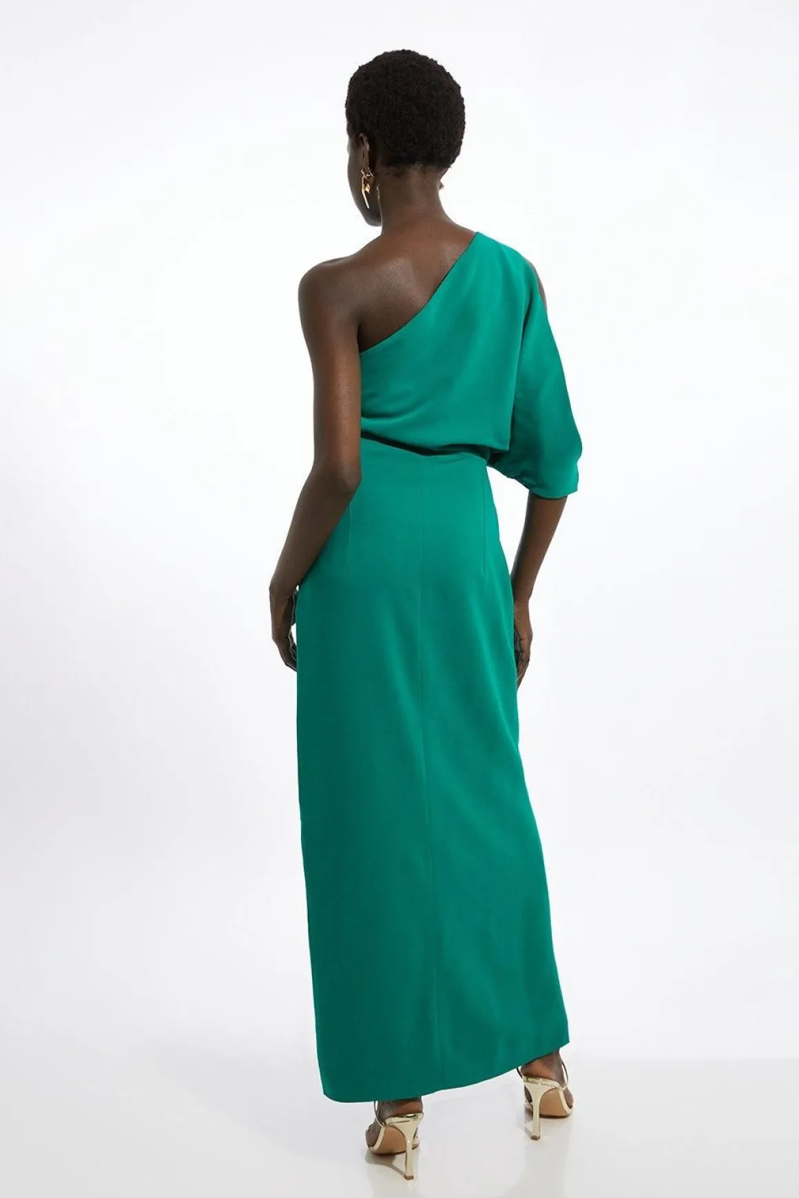 Robe Maxi Une Épaule en Viscose Stretch Compacte