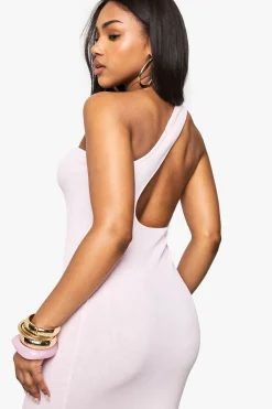 Robe maxi à une épaule et dos ouvert