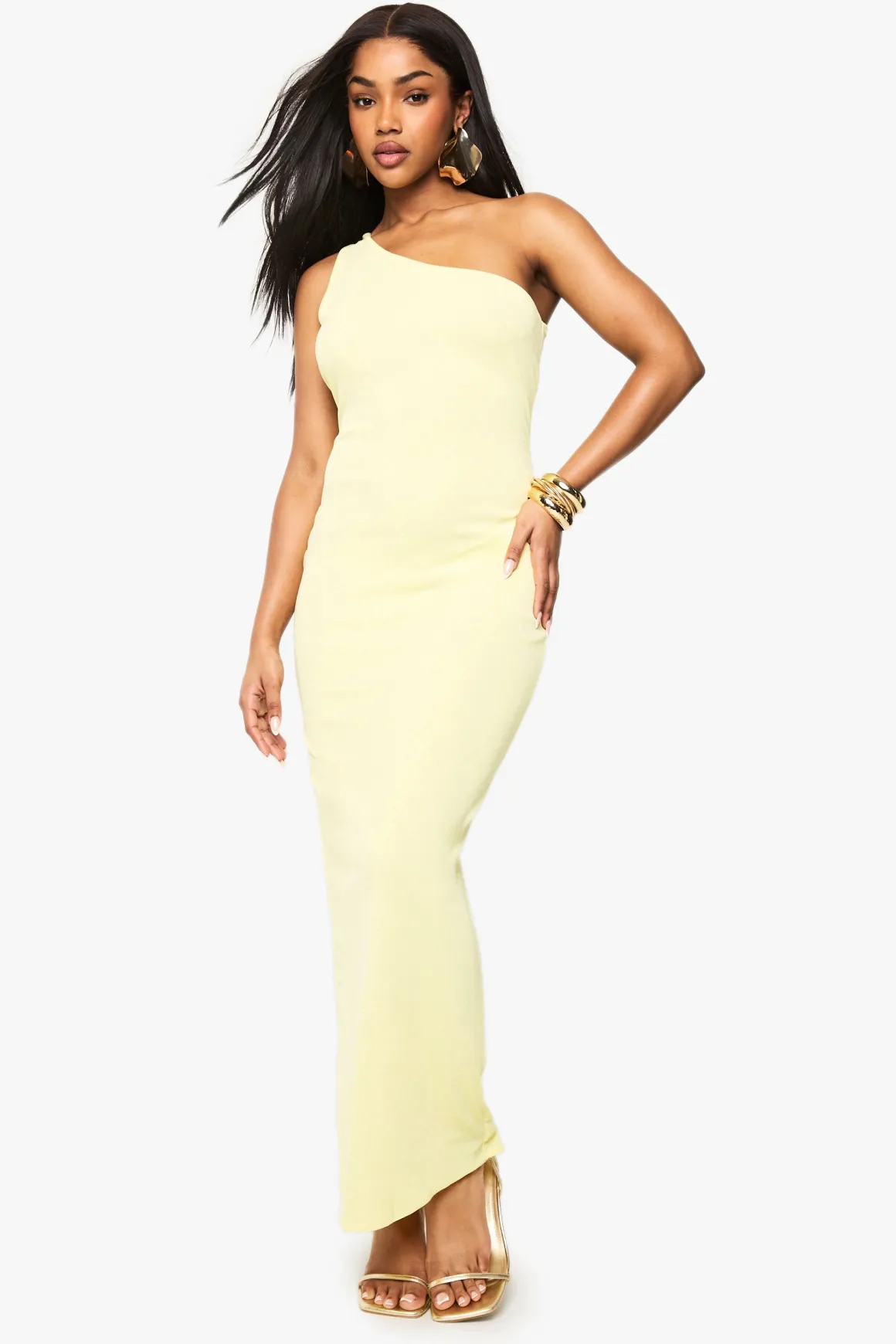 Robe Maxi à Une Épaule et Dos Ouvert