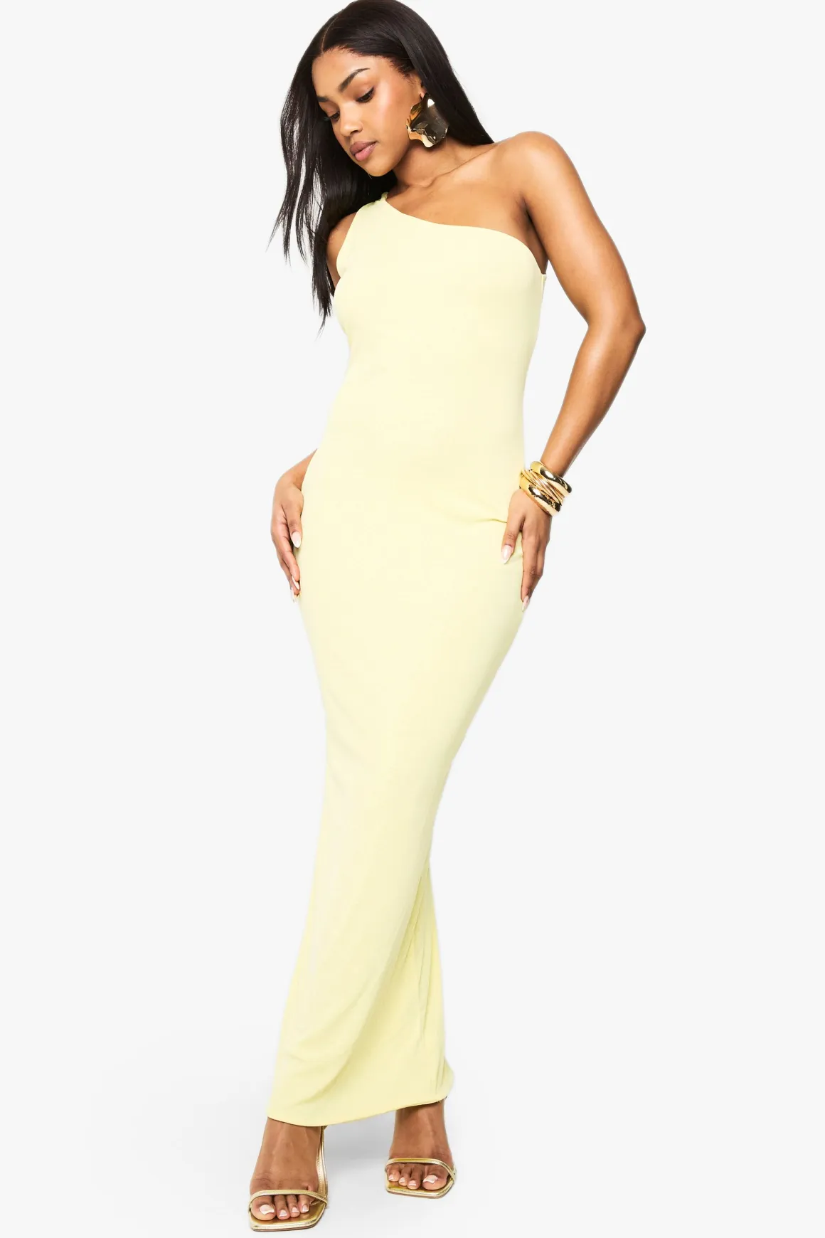 Robe Maxi à Une Épaule et Dos Ouvert