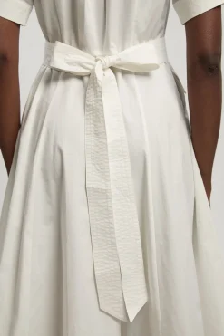 Robe Maxi Utilitaire En Mélange Coton Organdi Tissé