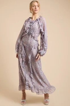 Robe Maxi À Volants Avec Ouverture Goutte D'eau