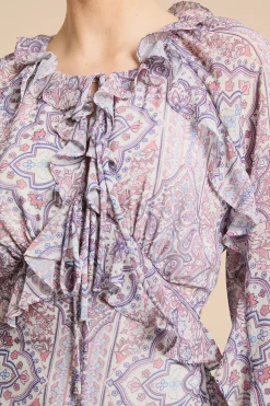 Robe Maxi À Volants Avec Ouverture Goutte D'eau