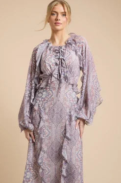 Robe Maxi À Volants Avec Ouverture Goutte D'eau