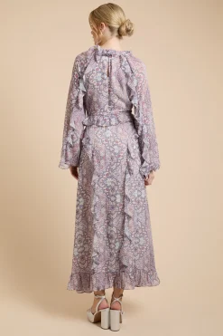 Robe Maxi À Volants Avec Ouverture Goutte D'eau