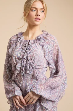 Robe Maxi À Volants Avec Ouverture Goutte D'eau