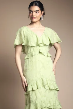 Robe Maxi à Volants en Jacquard