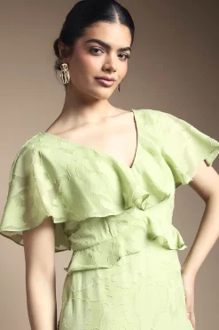 Robe Maxi à Volants en Jacquard
