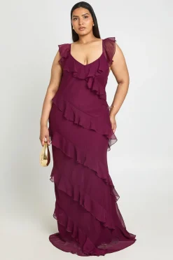 Robe Maxi À Volants Fleurie Grande Taille