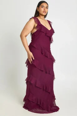 Robe Maxi À Volants Fleurie Grande Taille