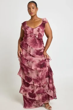 Robe Maxi À Volants Fleurie Grande Taille
