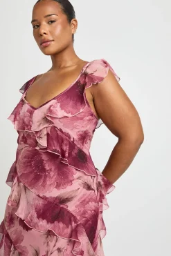 Robe Maxi À Volants Fleurie Grande Taille