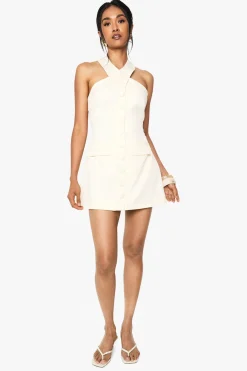 boohoo Robe micro-mini cintrée à col halter<Femme Robes Patineuses|Robes