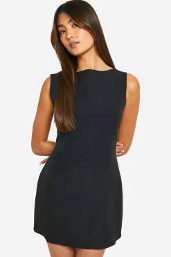 Robe Micro Mini Fit & Flare à encolure Slash Neck