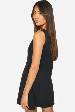 Robe Micro Mini Fit & Flare à encolure Slash Neck
