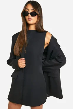 Robe Micro Mini Fit & Flare à encolure Slash Neck