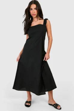 boohoo Robe Midaxi Aspect Lin Petite<Femme Toutes Les Robes|Robes Patineuses