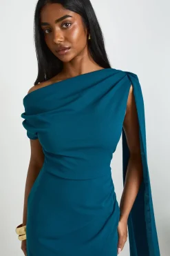 Robe Midaxi Asymétrique Froncée Avec Détail Drapé