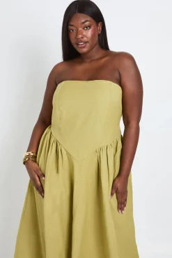 boohoo Robe Midaxi Bandeau Grande Taille<Femme Toutes Les Robes|Robes Patineuses