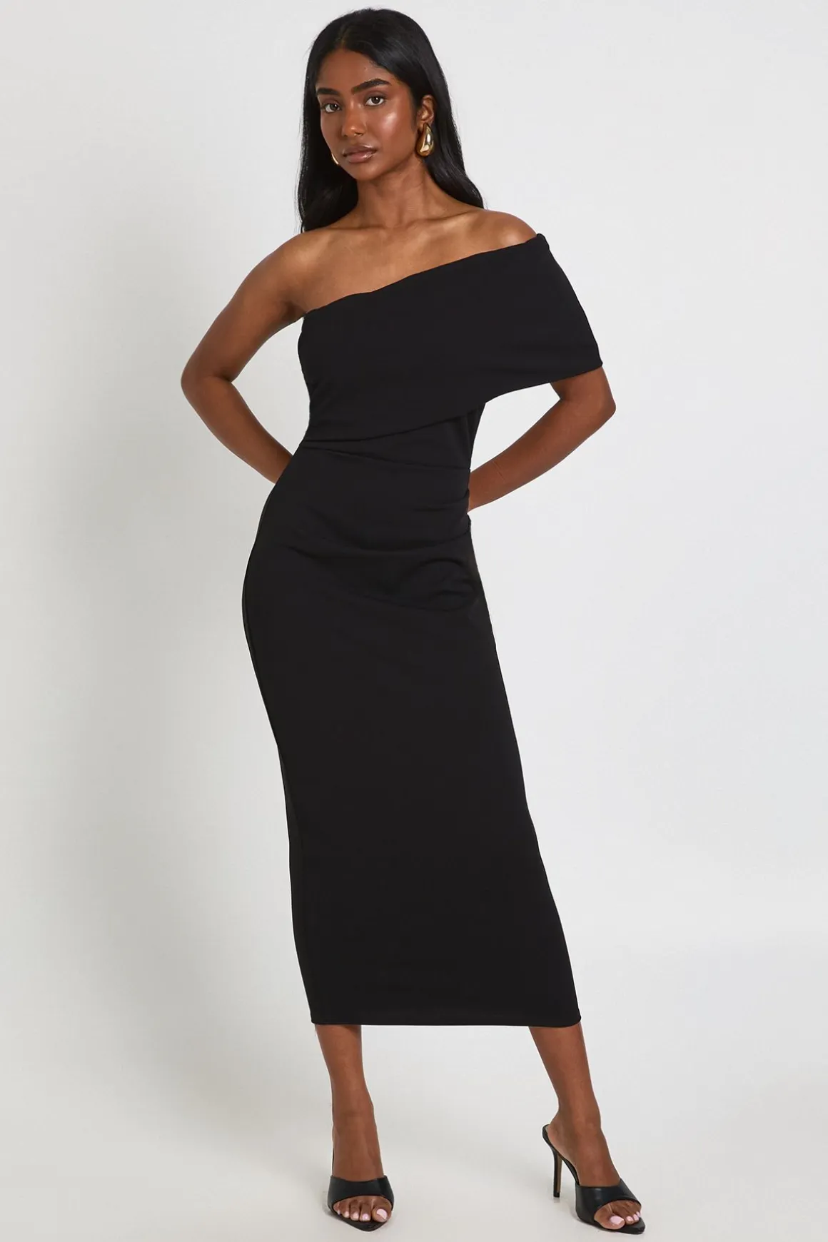 Robe Midaxi Bardot En Crêpe Jersey