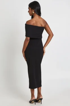 Robe Midaxi Bardot En Crêpe Jersey