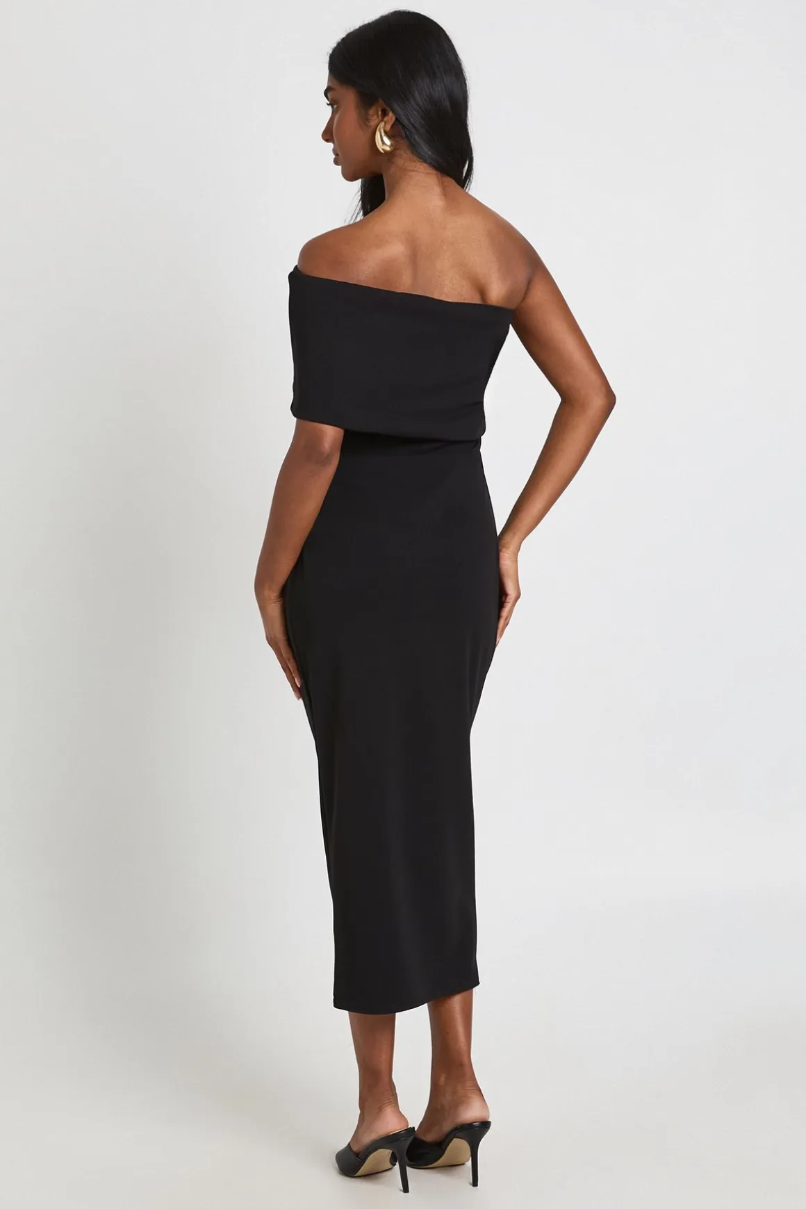 Robe Midaxi Bardot En Crêpe Jersey