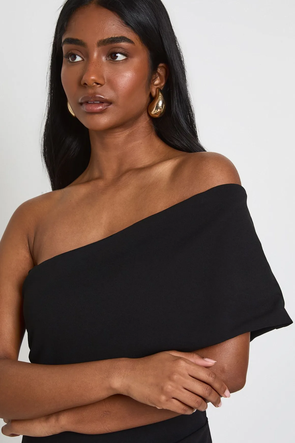 Robe Midaxi Bardot En Crêpe Jersey