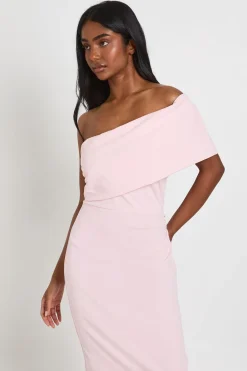 boohoo Robe Midaxi Bardot En Crêpe Jersey<Femme Robes Moulantes|Robes