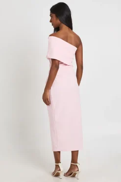 boohoo Robe Midaxi Bardot En Crêpe Jersey<Femme Robes Moulantes|Robes