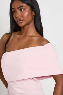 boohoo Robe Midaxi Bardot En Crêpe Jersey<Femme Robes Moulantes|Robes