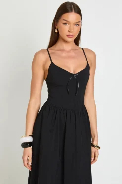 boohoo Robe Midaxi À Bretelles Fines En Bengaline Avec Détail Bonnets Poitrine<Femme Toutes Les Robes|Robes Patineuses