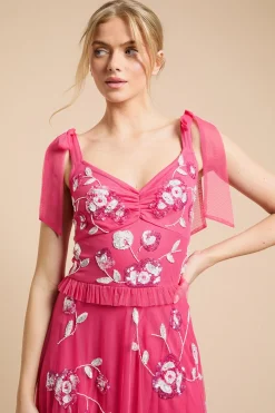 Oasis Robe Midaxi À Bretelles Nouées Et Ornements Floraux<Femme Toutes Les Robes|Robes