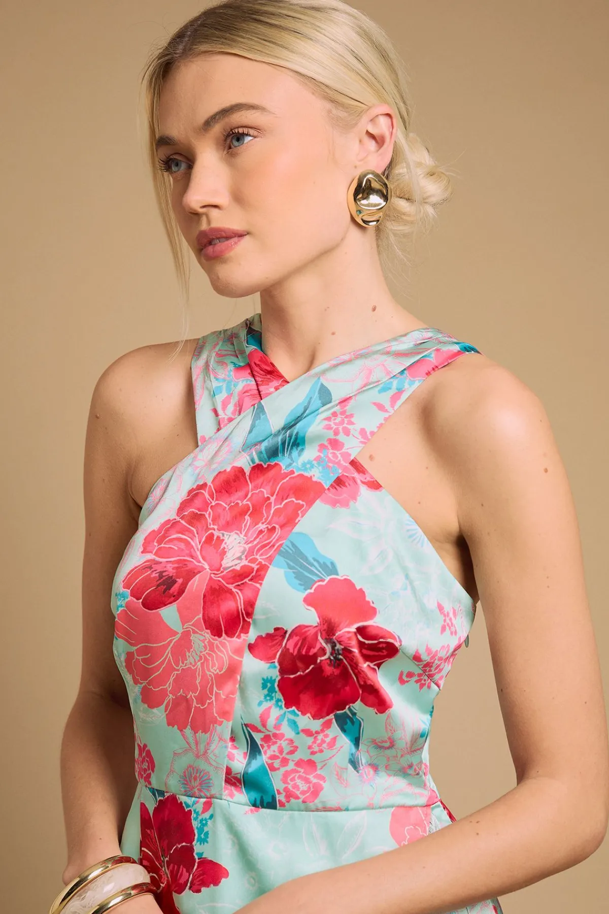 Oasis Robe Midaxi Cache-cœur À Col Licou Avec Franges<Femme Toutes Les Robes|Robes