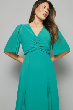 Wallis Robe Midaxi à Col V avec Inserts Plissés<Femme Toutes Les Robes|Robes