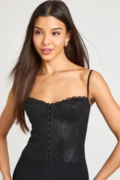 Robe Midaxi Corset À Bonnets En Dentelle