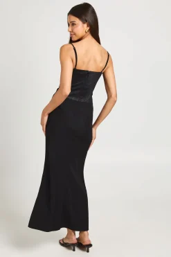Robe Midaxi Corset À Bonnets En Dentelle