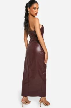 boohoo Robe midaxi corset en synthétique<Femme Robes Corset|Looks Chocolat