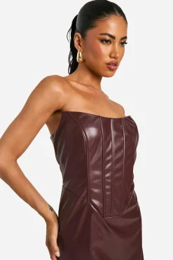 boohoo Robe midaxi corset en synthétique<Femme Robes Corset|Looks Chocolat