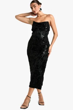boohoo Robe Midaxi Demask en Dentelle Structurée à Corset<Femme Robes Corset|Satin Et Dentelle