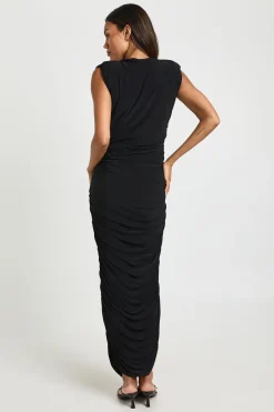 Robe Midaxi de Maternité à Épaulettes et Fronces