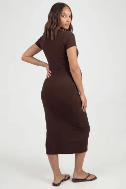 Robe Midaxi De Maternité Ultra Douce À Manches Courtes