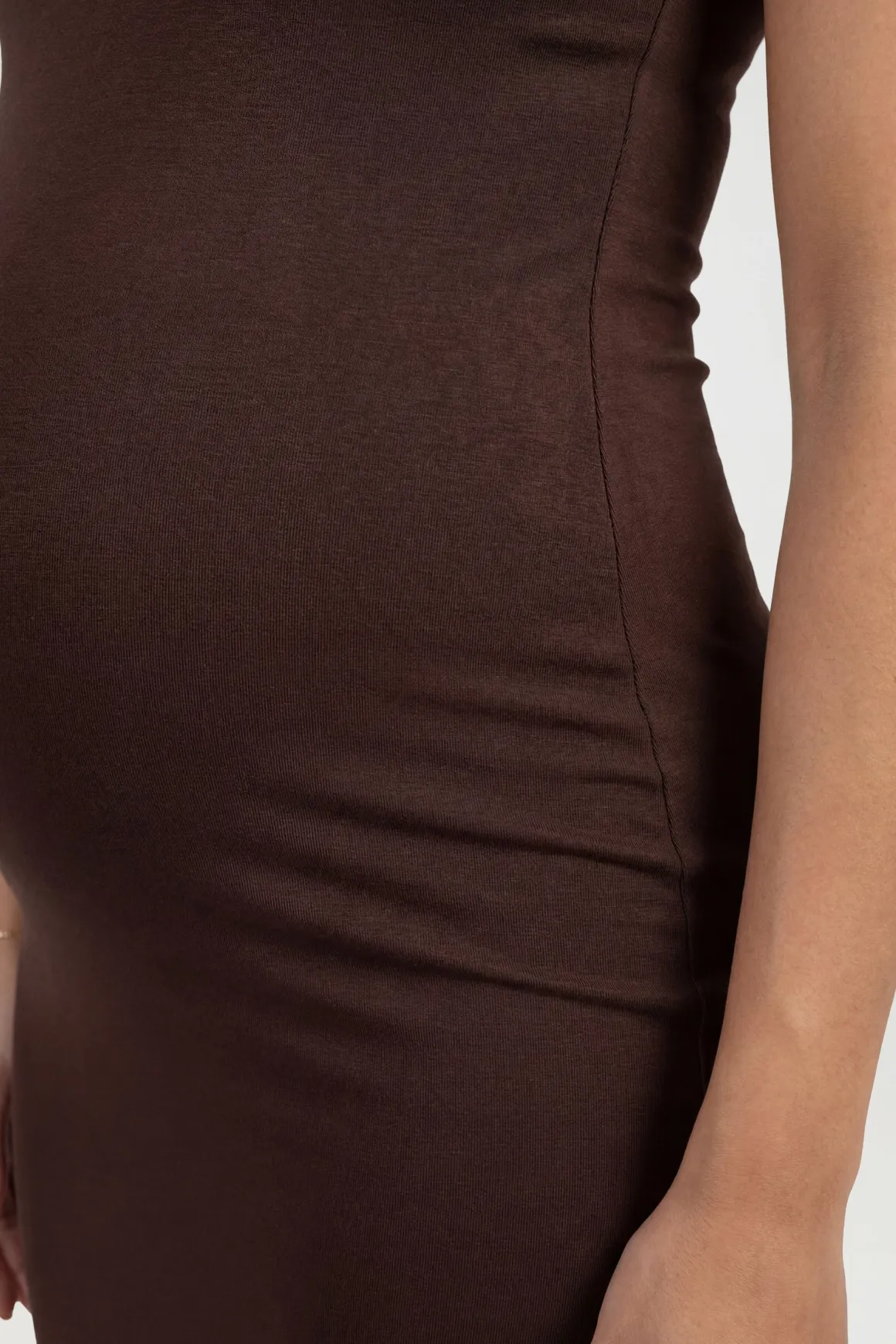 Robe Midaxi De Maternité Ultra Douce À Manches Courtes