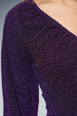 Dorothy Perkins Robe Midaxi DP Luxe à Encolure Froncée et Fente Frontale en Jersey Pailleté<Femme Robes De Soirée|Toutes Les Robes
