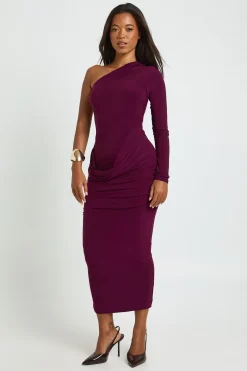 Robe Midaxi Drapée Asymétrique