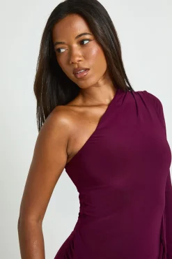 Robe Midaxi Drapée Asymétrique