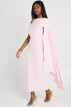 Robe Midaxi Drapée À Une Épaule En Tissu Doux Au Toucher