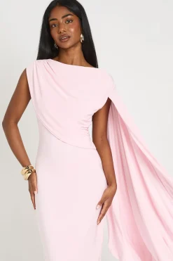 Robe Midaxi Drapée À Une Épaule En Tissu Doux Au Toucher