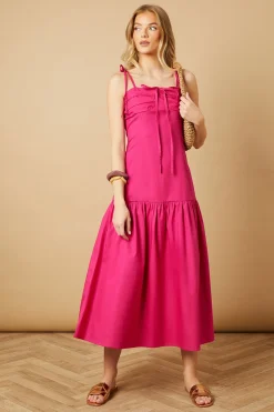 Robe Midaxi à Détail Bustier et Col Licou avec Ourlet Asymétrique