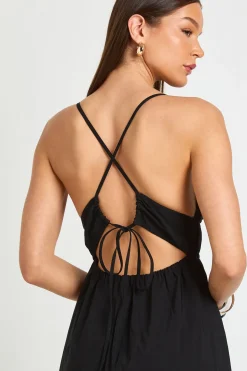 Robe Midaxi En Bengaline Avec Taille Élastiquée Et Dos Croisé