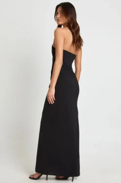 Robe Midaxi En Bengaline Avec Col Halter En Résille